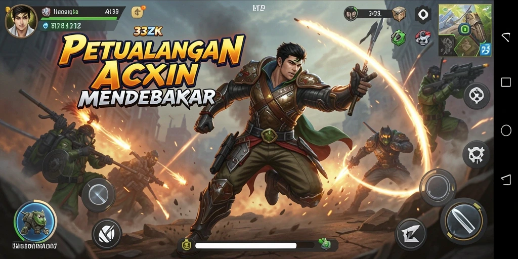 Tangkapan layar utama dari gameplay aksi di 33ZK.