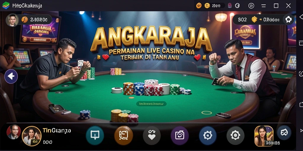 Tampilan gameplay Live Casino yang mendebarkan di ANGKARAJA.