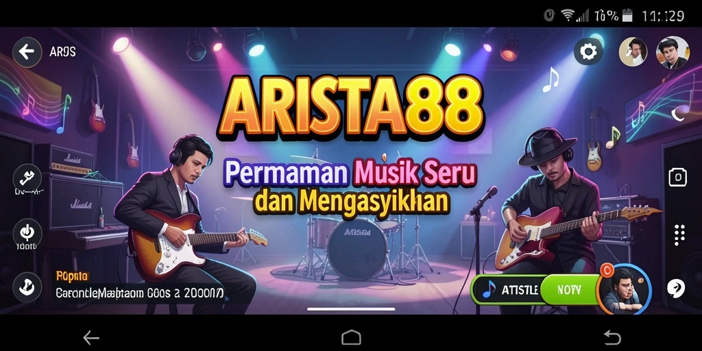 Tampilan permainan ARISTA88 dengan interaksi musik yang seru.