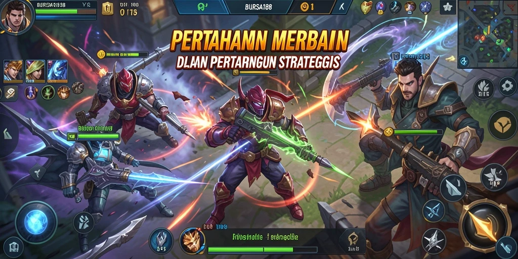 Tampilan gameplay BURSA188 dengan strategi Tower Defense yang mendebarkan.