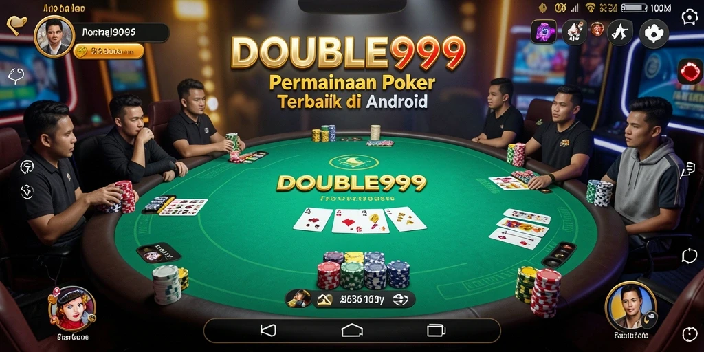 Tampilan gameplay Poker yang menegangkan dan seru di DOUBLE999.