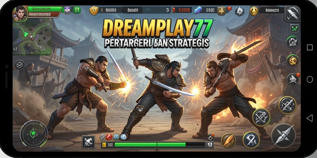Screenshot gameplay menunjukkan aksi pertarungan intens dari DREAMPLAY77.