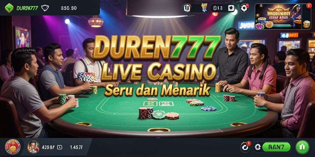 Screenshot DUREN777 menampilkan gameplay Live Casino yang seru dan interaktif.