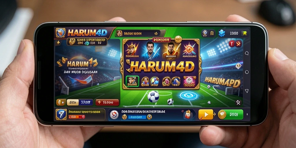 Screenshot utama HARUM4D menampilkan tampilan taruhan olahraga yang menarik.