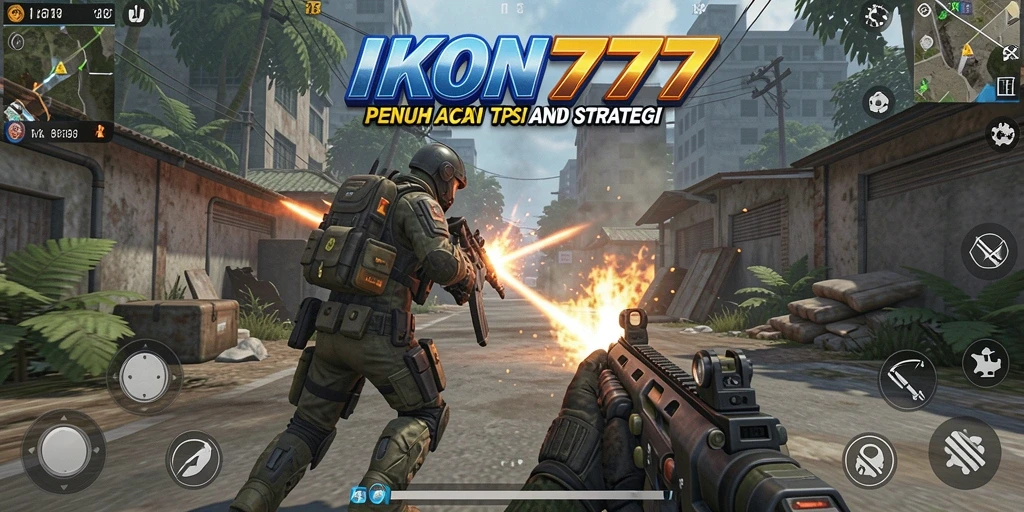Screenshot gameplay IKON777 yang menunjukkan aksi pertempuran TPS seru.