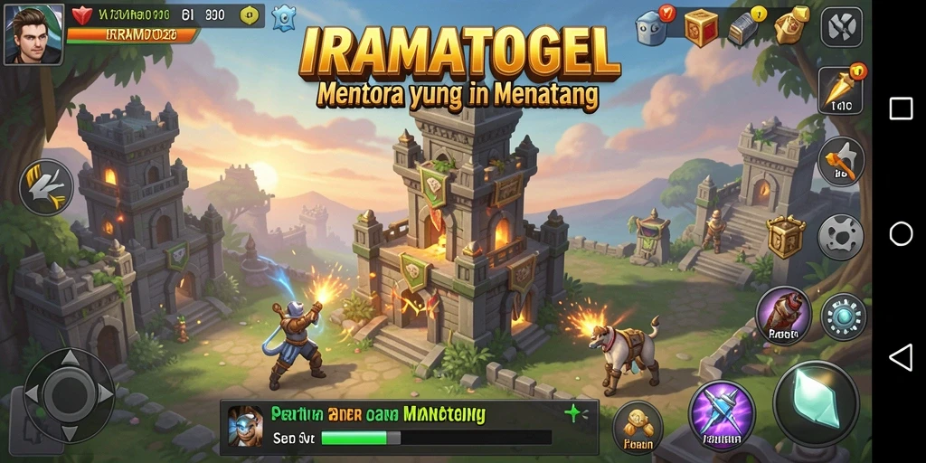 Tampilan permainan IRAMATOGEL yang mendebarkan dalam genre Tower Defense.