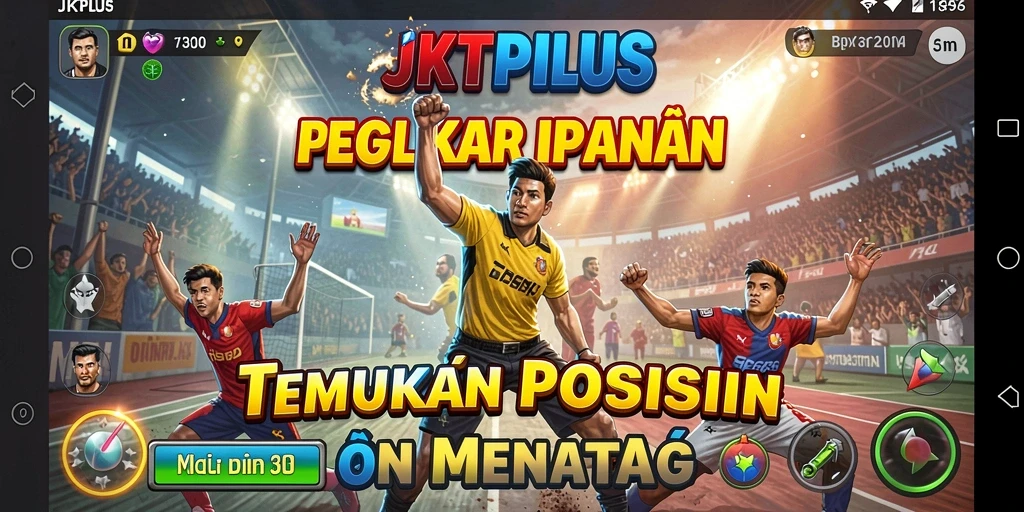 Screenshot utama JKTPLUS menampilkan aksi gameplay TPS yang intens.