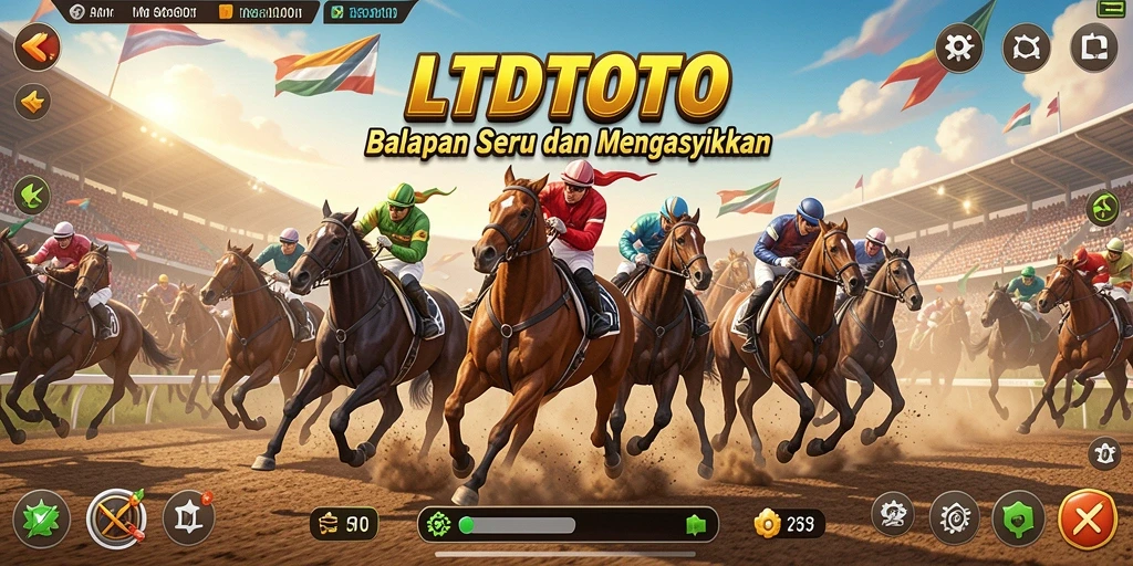 Gameplay balapan seru di LTDTOTO dengan mobil berkecepatan tinggi.