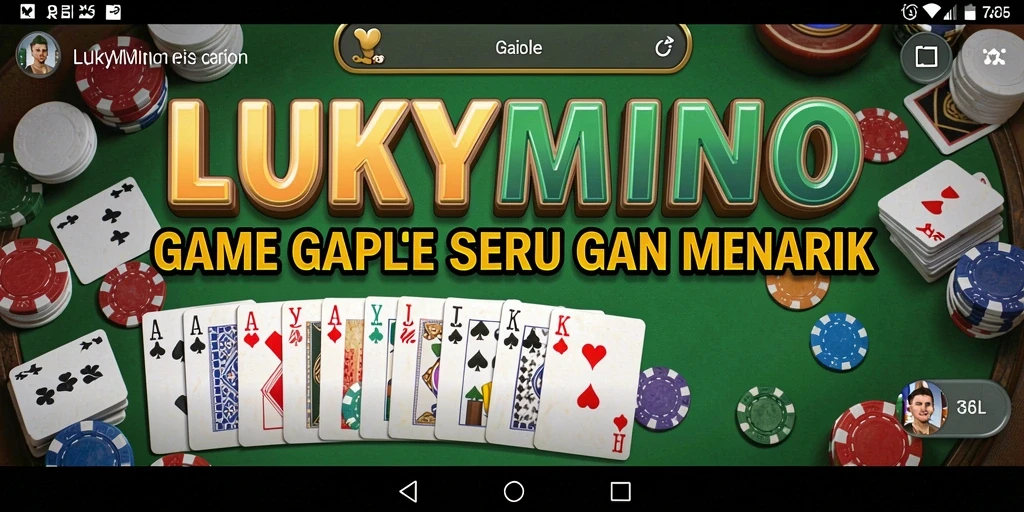 Screenshot utama LUKYMINO menampilkan gameplay seru Gaple.