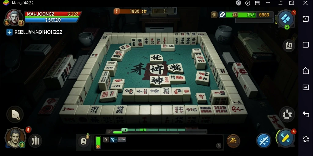 Screenshot gameplay MAHJONG222 memperlihatkan suasana horor yang mencekam.
