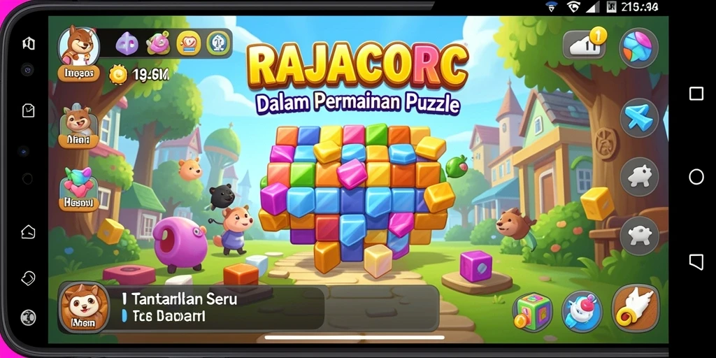 Tampilan gameplay RAJACORC yang mengasyikkan saat menyelesaikan teka-teki.