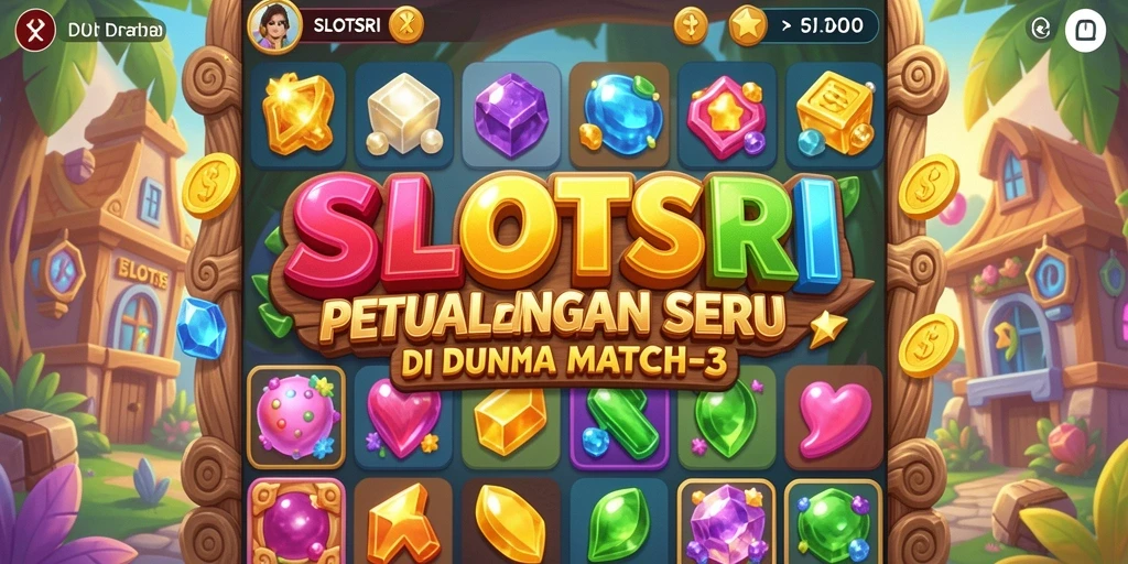 Tampilan menarik dari gameplay SLOTSRI Match-3 yang seru.