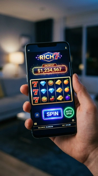 Tampilan antarmuka aplikasi rich7 yang sederhana.